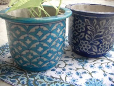 Blue Pottery Planter handicraft