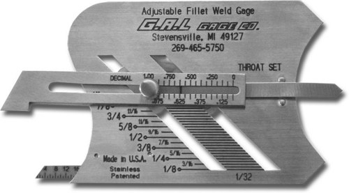 ADJUSTABLE WELD GAUGE/FILLET GAUGE