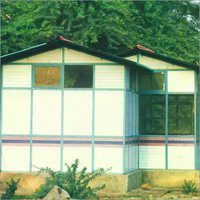 Pvc Portable Cabin - Pvc Panel, 120mm Outer Covering, White & Green Color | Robust Design, Customizable Size, Multiple Open Style, Durable Features With Excellent Finishing