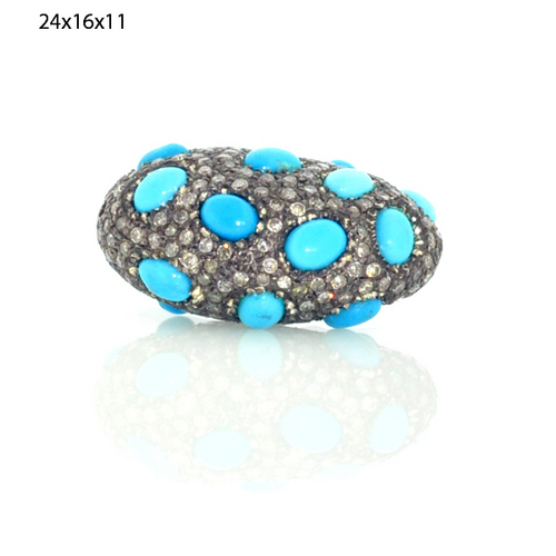 Designer Pave Diamond Bead Finding