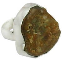 Semi Precious Jasper Gemstone Ring Jewellery - 925 Sterling Silver, Adjustable Size, Bezel Setting | Polished Finish, Unisex, Handmade, Nickel Free