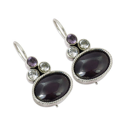 Semi  Precious Garnet Earrings Jewellery