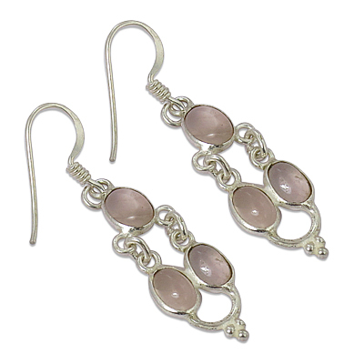 Designer Rose Quartz Gemstone Earring Jewellery