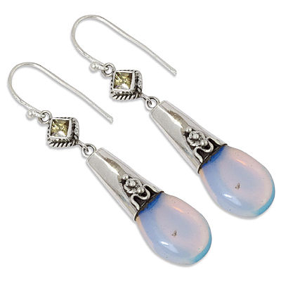 Citrine & Synthetic Opal Gesmtone Earring Jewellery