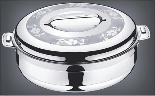 Round Compact Hotpot - Stainless Steel, 12x12x10 Inches, Silver | Compact Design, Heat Retention, Portable, Snap-On Lid