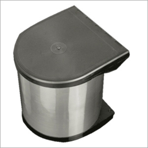 Cabinet Waste Bin - Stainless Steel, 10x10x12cm | Space Saving, Easy Access, Hinged Lid, Customizable