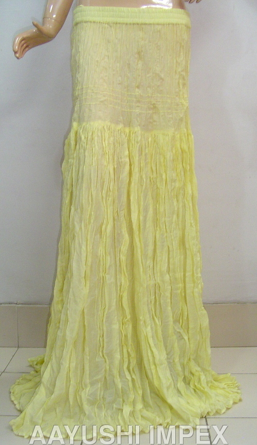 Yellow Pleated Skirts
