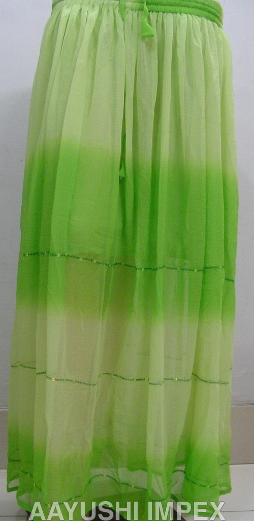 Green Cotton Long Skirts
