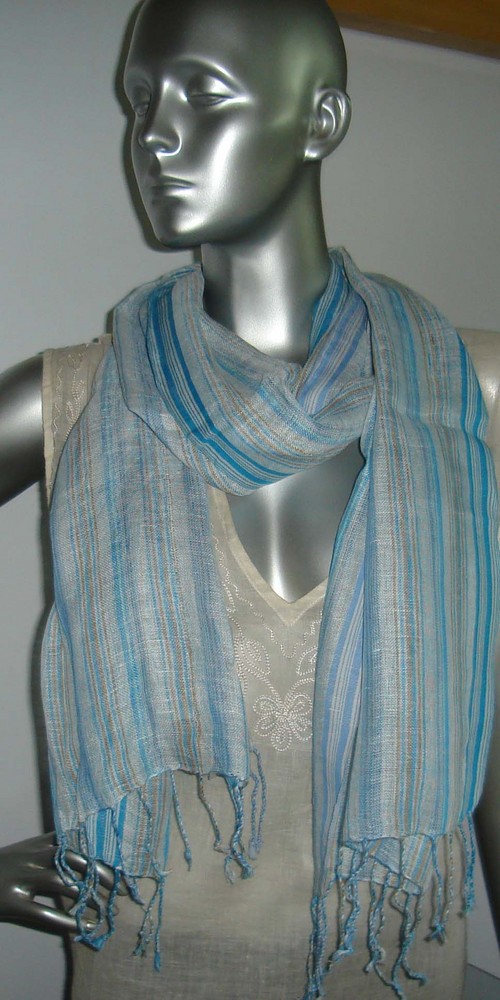100%Viscose stole with Stripes