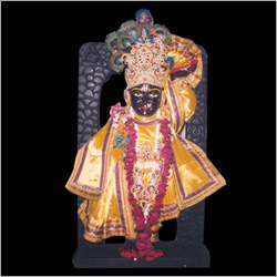 Shree Nath Statue - Stone, 12 Inches, Matte Black | Handcrafted, Intricate Details, Religious Significance, Collectible