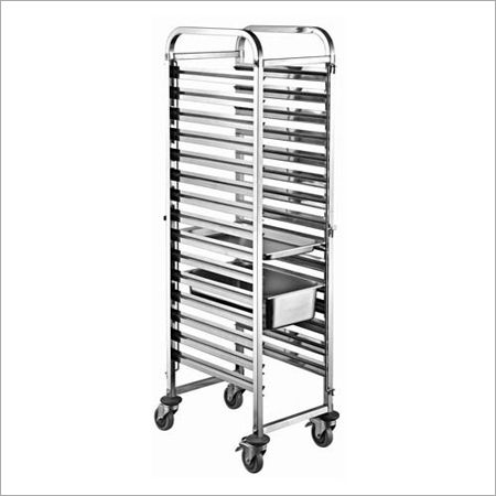 Stainless Steel Kitchen Pan Trolleys - 470x620x1735 mm | Ideal for Hotel and Restaurant Use