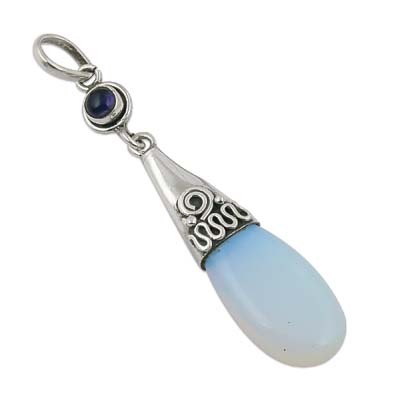 Amethyst & Synthetic Opal Gemstone Pendant Jewellery