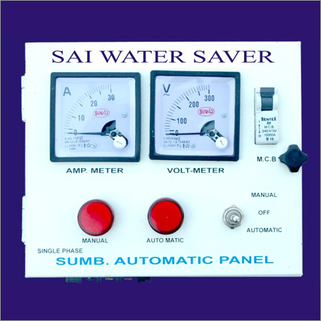 Automatic Submersible Panel (Oil Filled, Single Phase) - Metal, 12x12x4 Inch, 10a | Auto Start/stop, Level Control, Overflow Protection, Amp & Volt Meter, Ip65