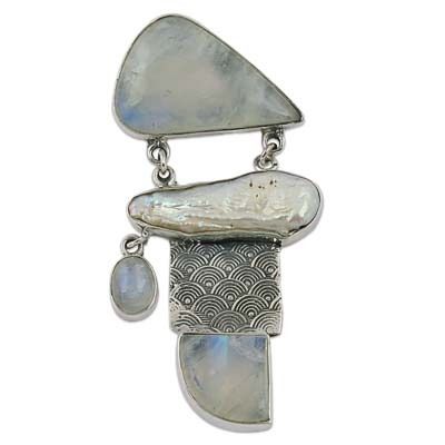 Pearl & Rainbow Moonstone Gemstone Jewellery