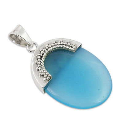 Blue Chalcedony Gemstone Pendant Jewellery