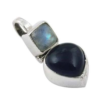 Amethyst And Rainbow Moonstone Gemstone pendant Jewellery