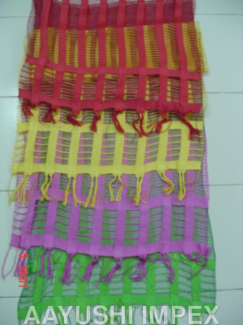 Pure Silk Stoles - 70x180 cm, Multicolored | Soft Texture, Lightweight Fabric, Tassel Fringes