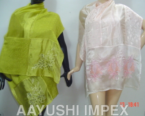 Latest Fashion Silk Stoles - Silk, 70x180 cm, Multiple Colors | Embroidered, Soft Texture, Lightweight Fabric