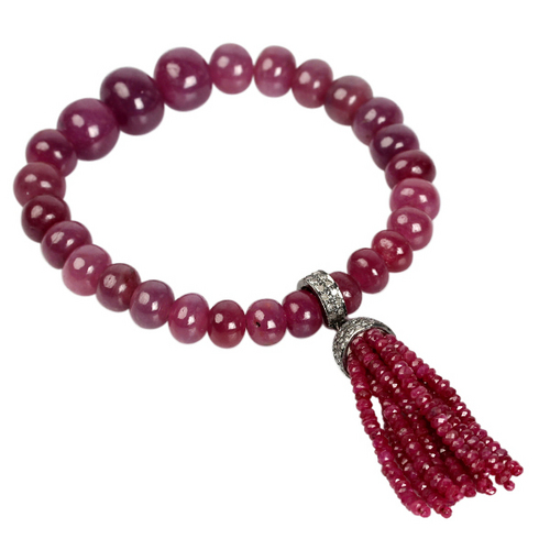 Pave Diamond Designer Tassel Bracelet