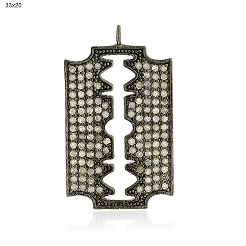 Pave Diamond Designer Blade Charm
