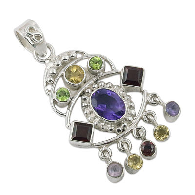 Multi Stone Pendant Gemstone Pendant Jewellery