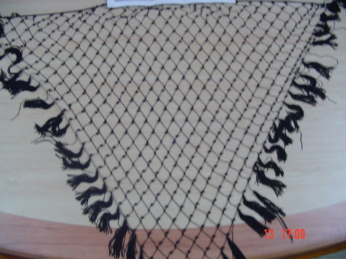 Triangles & Belts - Knitted Cotton, 100x100cm, Black | Durable, Lightweight, Stylish Design, Fringe Detail