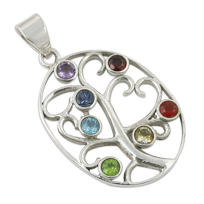 Natural Multi Stone Gemstone Pendant Jewellery