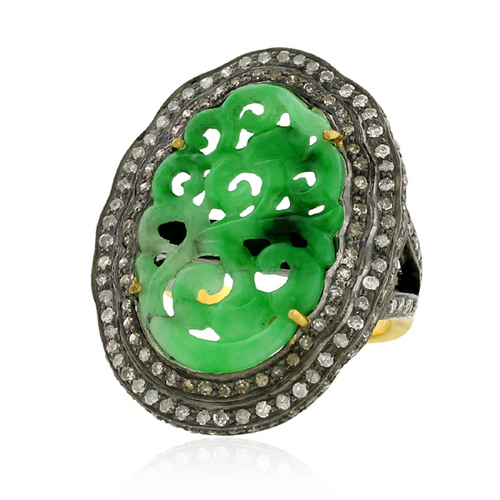 Jade Carving Gemstone Ring Jewelry
