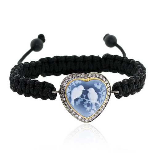 18k Gold Macrame Cameo Bracelet Jewelry