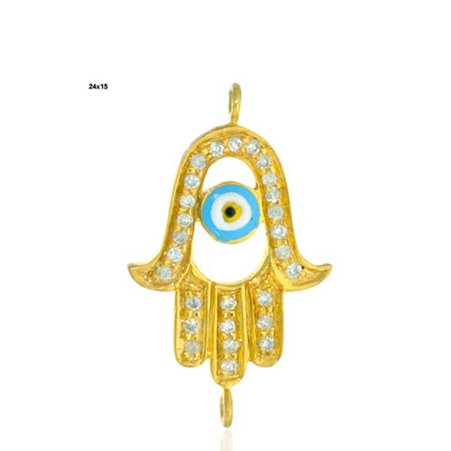 Diamond Hamsa Gold Connector