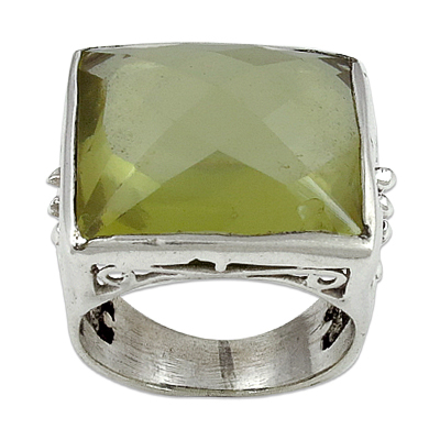 Premium Lemon Quartz Gemstone Ring Jewellery