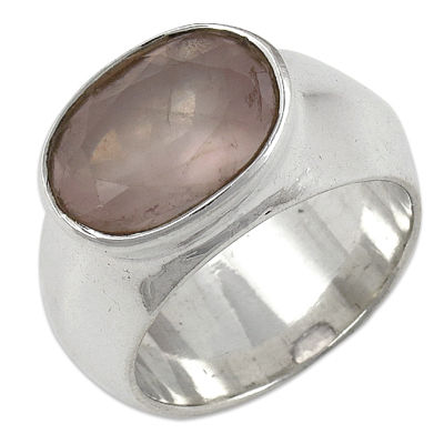 Natural Premium Rose Quartz Gemstone Ring Jewellery