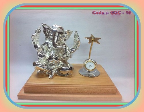 Silverplated Ganesha with Watch