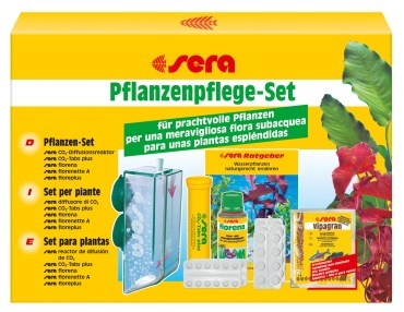 Sera Plant Care Set - Glass/Plastic Kit for 60-200L Aquariums, CO2 Fertilization, Fertilizer, Growth Promoter, Guide Included