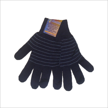 Black Domestic Knitted Hand Gloves