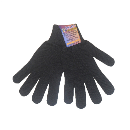 Black Uniform Knitted Hand Gloves