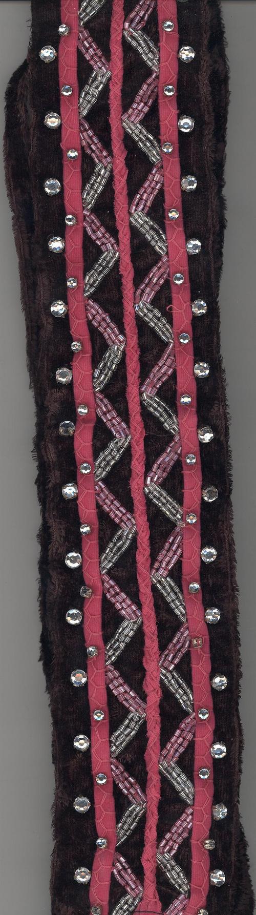 Thread Belts - Fabric and Metal, Custom Length, Pink Zigzag | Durable, Decorative, Stylish, Narrow, Light