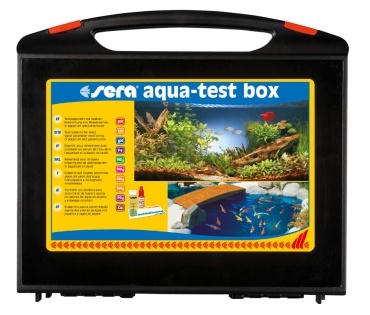 Sera Aqua-Test Box Marine - Plastic, 25x17x6cm, Black Case | Eight Saltwater Tests, Accurate, Durable, Easy to Use