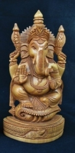 Wooden shankh ganesh
