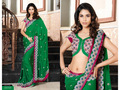 Green Bemberg Faux Georgette Saree with Blouse