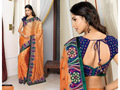 Light Orange Bemberg Pashmina Silk Saree with Blouse