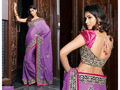  Purple Bemberg Faux Georgette Saree with Blouse