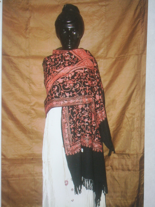 Wollen Aire Stole All Over Embroidery 28x80