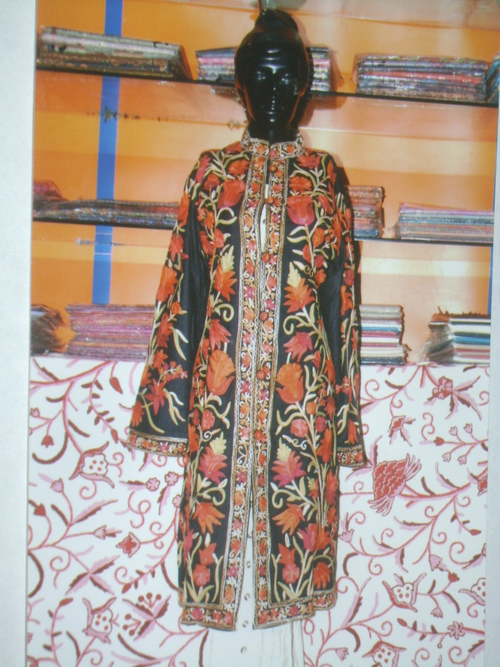 Silk Long Jacket With Embroidery
