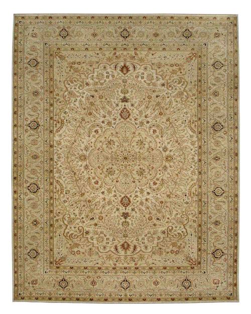 Hand Knotted Ivory-Ivory Carpet