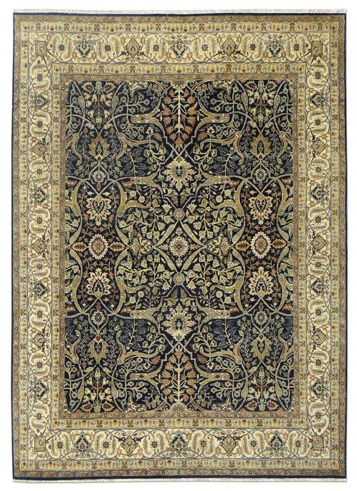 Hand Knotted Black-Beige Carpet