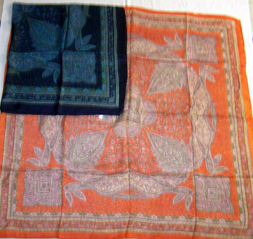 Silk Scarf - Pure Silk, 35x35cm, Orange | Soft Texture, Luxurious Feel, Digital Print, Durable Material