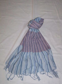 Scarves - Cotton, 70x180 cm, Blue | Soft Texture, Stylish Design, Lightweight, Fringe, Durable