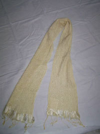 Stole - Silk, 70x10 Inches, Beige | Soft Texture, Elegant Design, Fringed, Lightweight, Durable Fabric