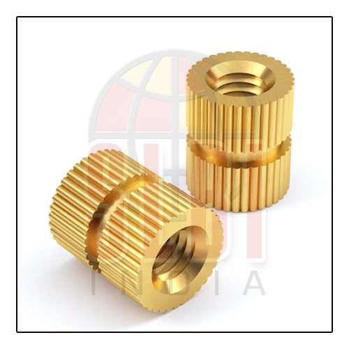 Polished Brass Straight Knurling Round Inserts